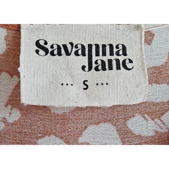 SAVANNA JANE Women's S Embroidered Top Animal Print Floral Multicolor V-Neck 34" - Picture 3 of 7